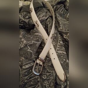 Elegant White Leather Belt